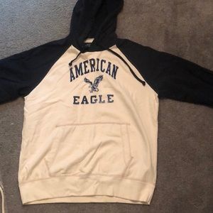 Large White and Navy Blue Sweatshirt